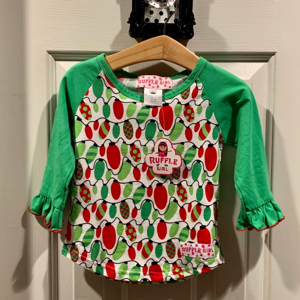 RuffleGirl..Christmas Bulbs T (BNWT) Sizes 2T & 3T